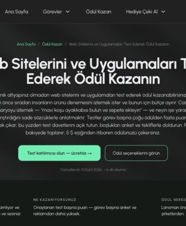 CashyGo web sitesi ve uygulama test görevleri sayfası ekran görüntüsü