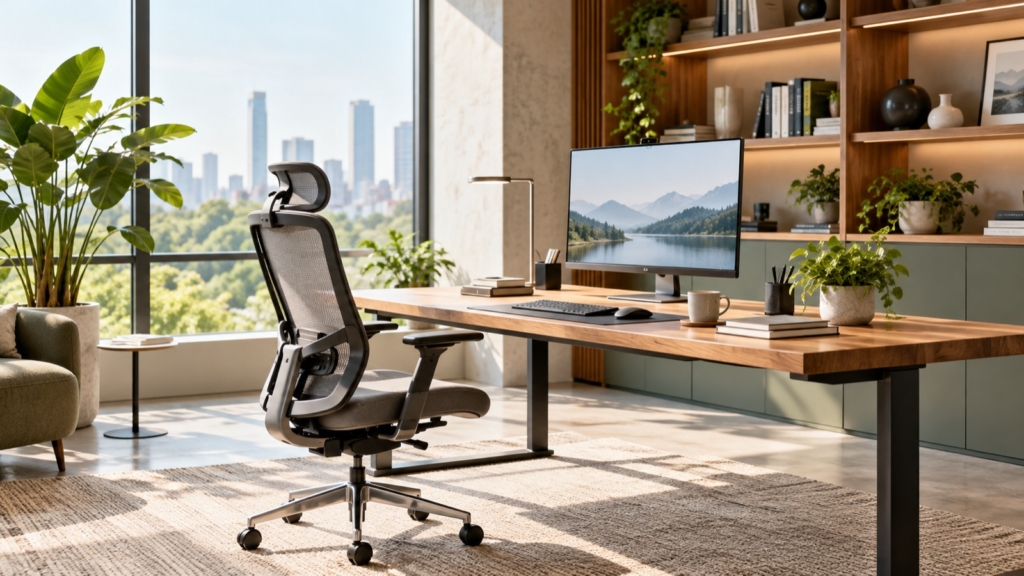 Modern ergonomik ofis çalışma alanı